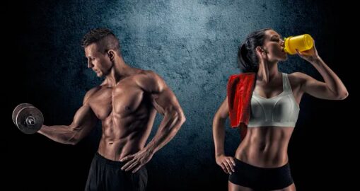 A man and woman posing for the camera.